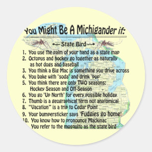 Je zou een Michigander kunnen zijn als: Ronde Sticker