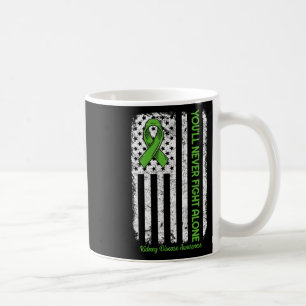 Je zult nooit alleen vechten vlag groene nierziekt koffiemok