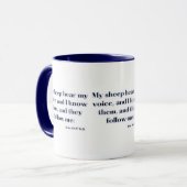 Jean 10:27 KJV Bible Écriture Mug à deux tons (Devant gauche)