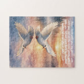 Jean 14:27 Colombe blanche chrétienne Puzzle à piè (Horizontal)