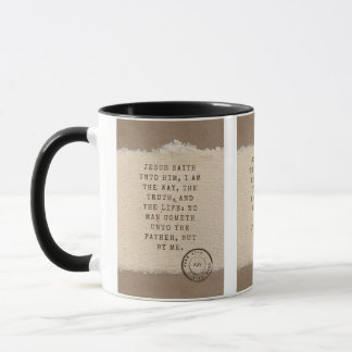 Jean 14:6 KJV Bible Verse Pic Mug à deux tons