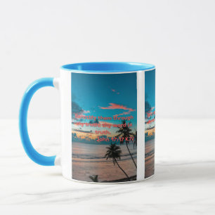 Jean 17:17 KJV Bible Verse Pic Mug à deux tons
