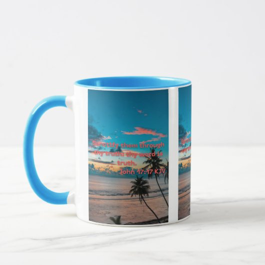 Jean 17:17 KJV Bible Verse Pic Mug à deux tons (Gauche)