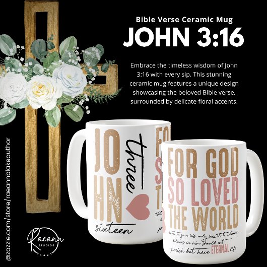 Jean 3:16 Bible Verse Céramique Mug