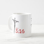 Jean 3:16 Jésus Crucifix Bible Verse Coffee Mug (Devant gauche)