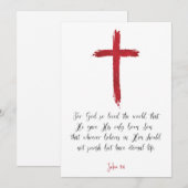 Jean 3:16 "Pour Dieu tant aimé le monde..." carte (Devant / Derrière)