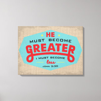 Jean 3:30 toile enveloppée