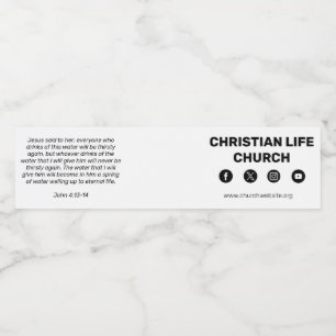 Jean 4:13-14 Étiquette d'eau de l'église