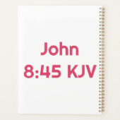 Jean 8:45 Bible Verse Calendrier Planificateur (Dos)