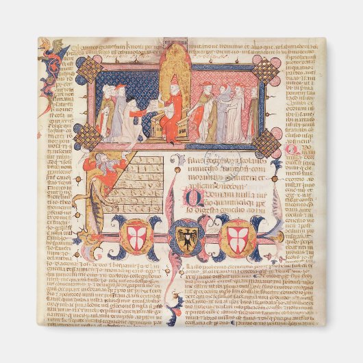 Jean Andre presenteert zijn werk aan Pope Clement Magneet (Voorkant)