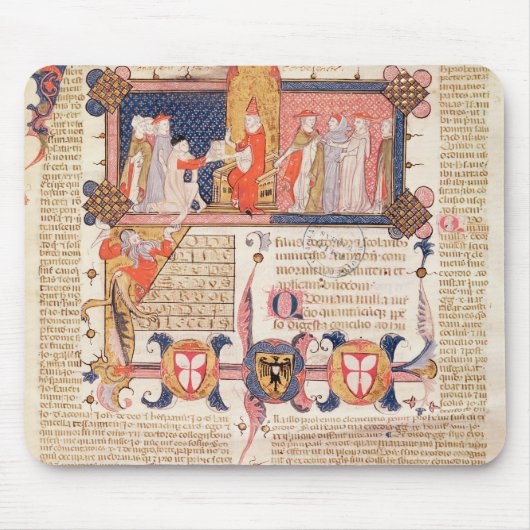 Jean Andre presenteert zijn werk aan Pope Clement  Muismat (Voorkant)