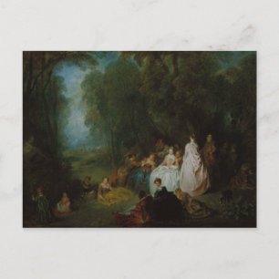 Jean-Antoine Watteau - Pastoral Gathering Briefkaart