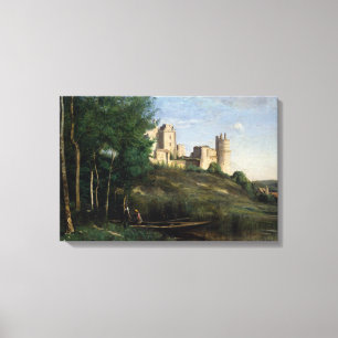 Jean-Baptiste-Camille Corot - Ruins of the Chateau Canvas Afdruk