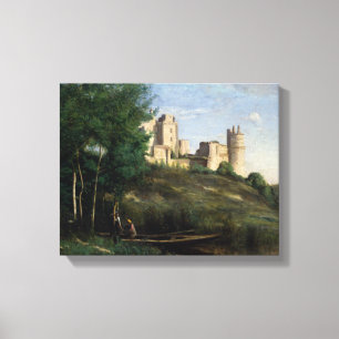 Jean-Baptiste-Camille Corot - Ruins of the Chateau Canvas Afdruk