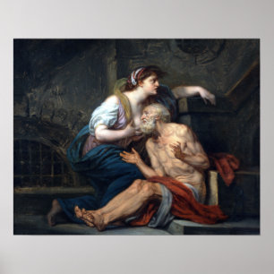 Jean-Baptiste Greuze Cimon en Pero-Roman Charity Poster