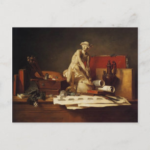 Jean-Baptiste-Simeon Chardin-The Attributes of Art Briefkaart