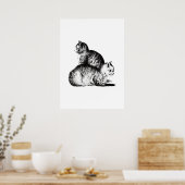 Jean Bernard's two cats combination Poster (Keuken)