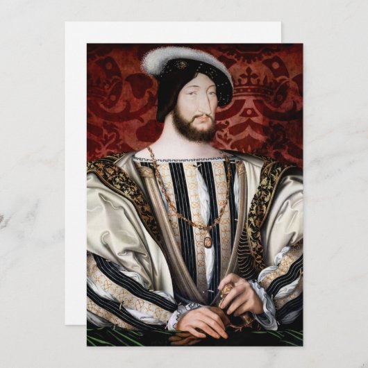 Jean Clouet - Francois I, koning van Frankrijk Bedankkaart (Voorkant / Achterkant)