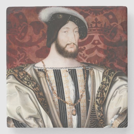 Jean Clouet - Francois I, koning van Frankrijk Stenen Onderzetter (Voorkant)