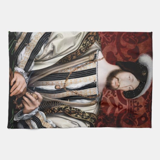 Jean Clouet - Francois I, koning van Frankrijk Theedoek (Horizontaal)