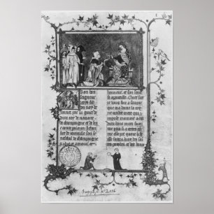 Jean de Joinville biedt zijn boek over St. Louis a Poster