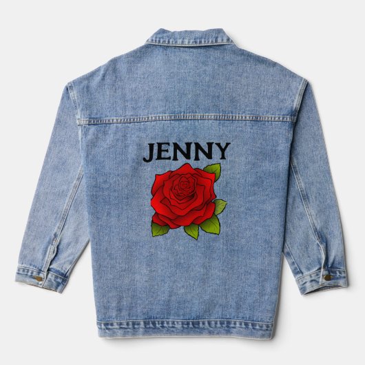 JEAN DENIM JACKET PERSONNALISÉ rose (Verso)