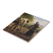 Jean-Francois Millet - Aardappelplanters Tegeltje (Zijkant)