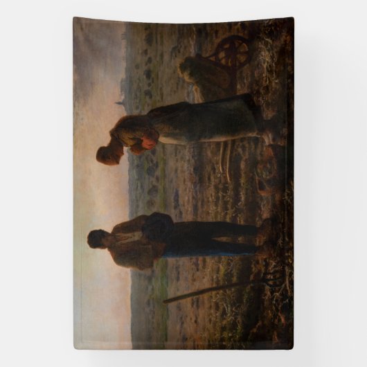 Jean-Francois Millet - De Angelus Spandoek (Verticaal)