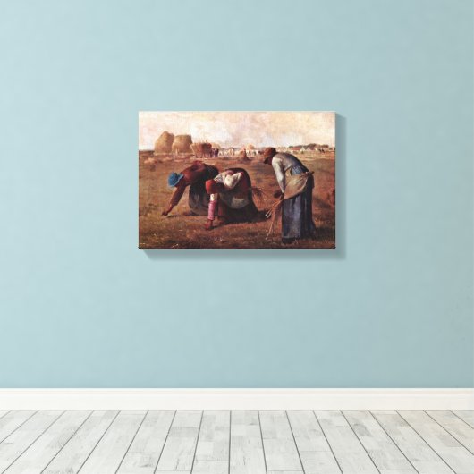 Jean-Francois Millet - De Gleaners Canvas Afdruk (Insitu (Houten vloer))