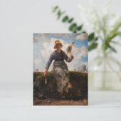 Jean-Francois Millet - De Spinner Briefkaart (Staand voorkant)