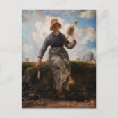 Jean-Francois Millet - De Spinner Briefkaart (Voorkant)