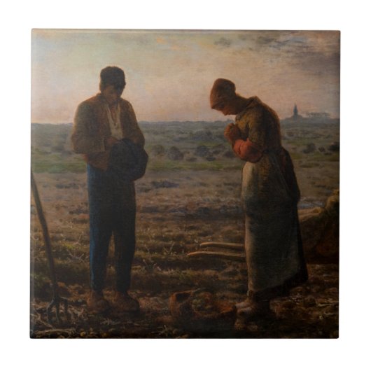 Jean-Francois Millet - Het Angelus Tegeltje (Voorkant)