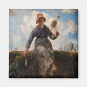 Jean-Francois Millet - Het Spinner Girl Magneet (Voorkant)