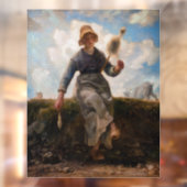 Jean-Francois Millet - Het Spinner Girl Raamsticker (Vel 2)