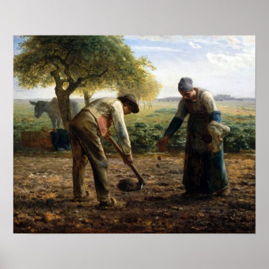 Jean-François Millet Potato Planters Poster (Voorkant)