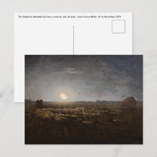 Jean-Francois Millet - Schaapskooi, maanlicht 1872 Briefkaart