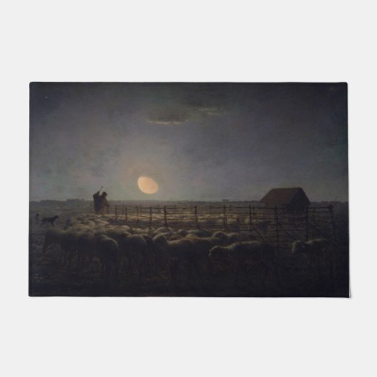 Jean-Francois Millet - Sheepfold, Moonlight 1860 Deurmat (Voorkant)