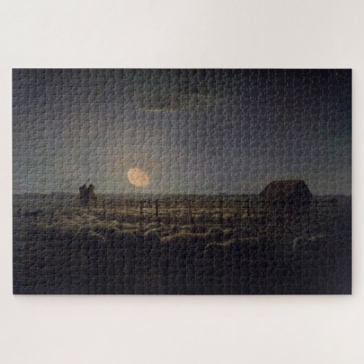 Jean-Francois Millet - Sheepfold, Moonlight 1860 Legpuzzel (Horizontaal)
