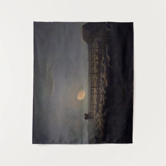 Jean-Francois Millet - Sheepfold, Moonlight 1860 Wandkleed (Voorkant)