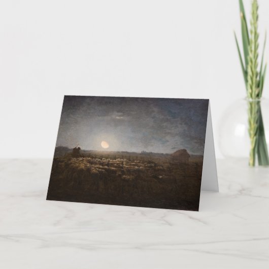 Jean-Francois Millet - Sheepfold, Moonlight 1872 Kaart (Voorkant)