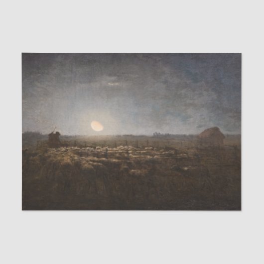 Jean-Francois Millet - Sheepfold, Moonlight 1872 Tissuepapier (Voorkant)