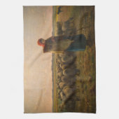 Jean-Francois Millet - Shepherdess and Flock 1863 Theedoek (Verticaal)