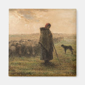 Jean-Francois Millet - Shepherdess and Flock 1865 Magneet (Voorkant)