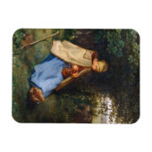 Jean-Francois Millet - The Knitter Magneet (Horizontaal)