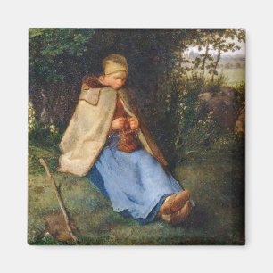 Jean-Francois Millet - The Knitter Magneet