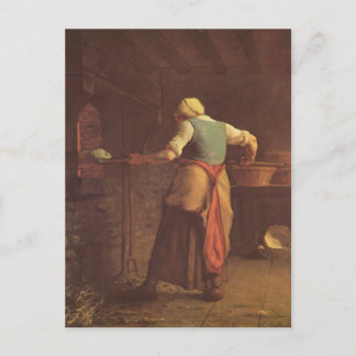 Jean-Francois Millet-Woman bakbrood Briefkaart