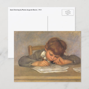 Jean getekend door Pierre Renoir, Vintage Fine Art Briefkaart