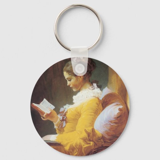 Jean-Honore Fragonard De lezer Sleutelhanger (Voorkant)