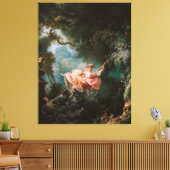 Jean-Honoré Fragonard is The Swing Canvas Afdruk (Insitu (Woonkamer))