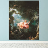 Jean-Honoré Fragonard is The Swing Canvas Afdruk (Insitu (Houten vloer))